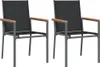 vidaXL Krzesła ogrodowe 2 szt. czarne 55x61,5x90 cm Podgląd zdjęcia produktu 1