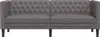 Sofá Chesterfield de 3 plazas cuero artificial gris Vista previa de la imagen del producto 4