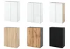 A collage of six different bathroom wall cabinets in various colors and finishes. Voir les images du produit