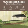 vidaXL Gabbia per conigli argento 200 x 78 x 78 cm Acciaio Anteprima dell’immagine prodotto 4