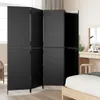 CLORIS Paravent 5-tlg. Schwarz Poly Rattan, 17,5 kg Produktbild-Vorschau 3