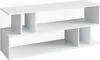 A white, modern, multi-level shelving unit. Podgląd zdjęcia produktu