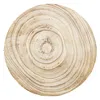 A close-up view of a round wooden slice with visible growth rings. Produktbild-Vorschau