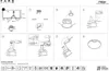 Diagrams showing the installation and features of a ceiling light. Produktbild-Vorschau