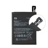 A black Xiaomi battery with text and a magnified view of its connector. Produktbild-Vorschau