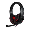A black and red gaming headset with a microphone. Voir les images du produit