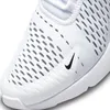 A close-up view of the front of a white Nike Air Max 270 sports shoe. Náhled obrázku produktu