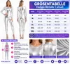 Damen metallic catsuit, maat M, zilver. Glanzend, volledig Productafbeelding-voorbeeld 6