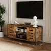 Mobile TV a 2 ante in stile vintage loft, marrone rustico, Anteprima dell’immagine prodotto 6