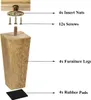 4er Möbelfüße aus Holz Sockelfüß Sofabeine M8 Produktbild-Vorschau 3