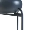 A close-up view of a dark gray planter on a black metal stand. Podgląd zdjęcia produktu