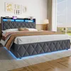 okwish Lit double 160x200 avec éclairage LED, prise Voir les images du produit 2