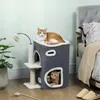 PawHut Kratzbaum 58 cm Kleiner Katzenturm mit Höhle, 3 Produktbild-Vorschau 2