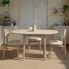 Skye Decor, uitschuifbare eettafel, travertin en eikenhout, Productafbeelding-voorbeeld 2