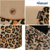 A collage of four images showing details of a leopard print shopping trolley. Produktbild-Vorschau