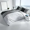 Mikrofaser Bettwäsche 135x200cm 2-teilig Set Schwarz Grau Produktbild-Vorschau 4