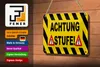 Blechschild Hinweis 18x12cm Achtung Stufe Ausrufezeichen Produktbild-Vorschau 3