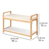 A product shot of a shoe bench with dimensions indicated. Náhled obrázku produktu