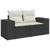 10-tlg. Garten-Sofagarnitur mit Kissen Schwarz Poly Rattan Produktbild-Vorschau 3