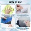 Instructions on how to use a self-adhesive mirror. Produktbild-Vorschau
