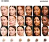 A collage of faces showing different skin tones and makeup shades, with swatches of makeup shades at the bottom. Produktbild-Vorschau