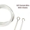 10FT Gardinendraht mit 4 Haken DIY Gardinenstange Bild Produktbild-Vorschau 3