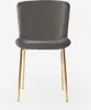 Chaise tissu design salle à manger avec pieds dorés Virin - Voir les images du produit 3