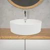 Umywalka nablatowa LuxeBath, okrągła, Ø 46x15,5 cm, biała, Podgląd zdjęcia produktu 4