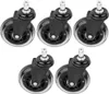 Five black and clear office chair casters are arranged in two rows on a white background. Náhled obrázku produktu
