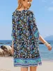 ASKSA Femme Robe tunique bohème Robe de plage Robe d'été Voir les images du produit 4
