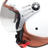 Casco jet CMX - casco scooter Paul bianco lucido + pelle Anteprima dell’immagine prodotto 4