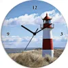 ARTland Glas Wanduhr Funkuhr - schwarzer Zeiger Leuchtturm Produktbild-Vorschau 1