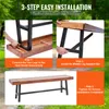 SucceBuy Panca da giardino in legno da 63" con gambe in Anteprima dell’immagine prodotto 5