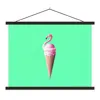 MuchoWow® Textilposter Eistüten - Eiscreme - Flamingo - Produktbild-Vorschau 1