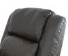 A close-up view of the headrest and armrest of a brown recliner chair. Produktbild-Vorschau