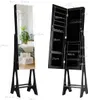 COSTWAY armoire à bijoux miroir sur pied verrouillable, Voir les images du produit 5