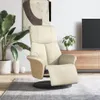 vidaXL Poltrona relax con poggiapiedi in Pelle finta crema Anteprima dell’immagine prodotto 2