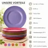 Melamin Teller Set 6er farbenfroh für Alltag & Outdoor Produktbild-Vorschau 2
