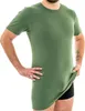 Herren extralanges kurzarm Shirt Rundhals olive Produktbild-Vorschau