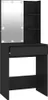 A black vanity table with a lighted mirror and a drawer. Produktbild-Vorschau