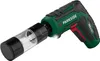 A cordless screwdriver with a clear attachment, shown against a white background. Produktbild-Vorschau