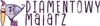 A cartoon diamond character holding a paintbrush and the text "DIAMANTOWY malarz" which translates to "Diamond painter". Produktbild-Vorschau