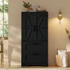 Merax Hochschrank Küchenschrank mit Scheunentür Design, Produktbild-Vorschau 4