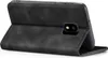 A black flip case for a smartphone is shown from the back, with the cover open. Produktbild-Vorschau