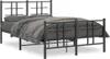 Bettgestell mit Kopf- und Fußteil Metall Schwarz 120x190 cm Produktbild-Vorschau 1