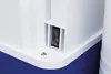A close-up view of a black on/off switch on a white plastic casing, with a blue base visible at the bottom. Voir les images du produit