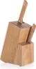 A wooden knife block with knives inserted. Podgląd zdjęcia produktu