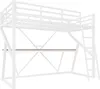Lit mezzanine 90x200 cm avec éclairage LED, bureau, Voir les images du produit 13