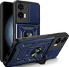A blue and black phone case with a ring holder is shown from two angles against a white background. Produktbild-Vorschau