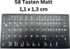 Adesivi per tastiera TEDESCO - nero MATT 58 tasti 1,1 cm x Anteprima dell’immagine prodotto 3